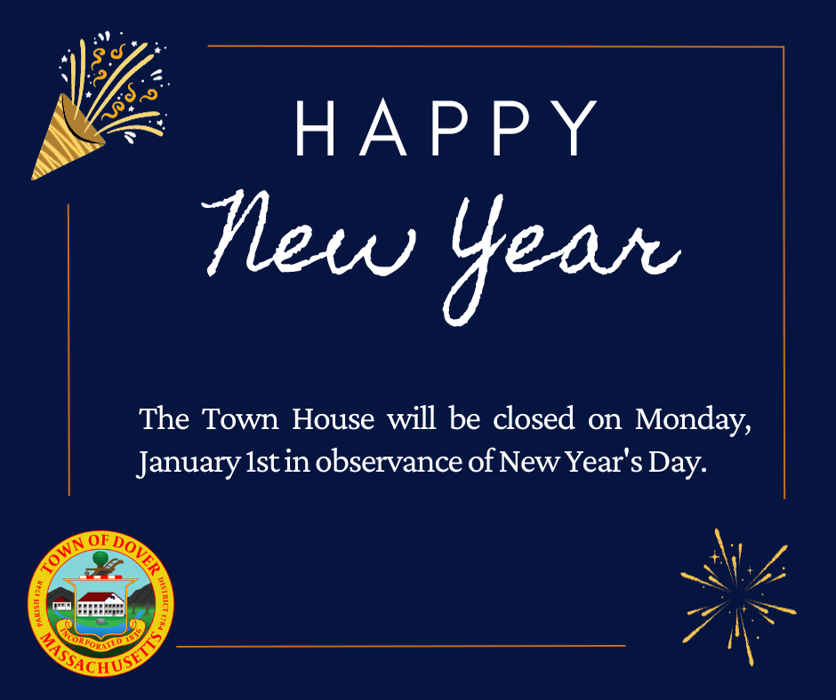 Town House Will Be Closed on Jan 1.
