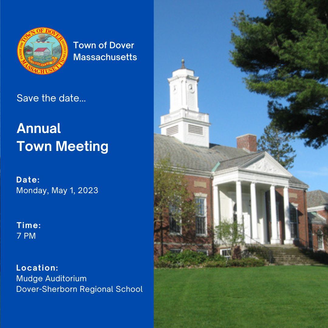 2023 Dover Town Meeting will be held Monday, May 1, 2023 at Mudge Auditorium - DS Regional School